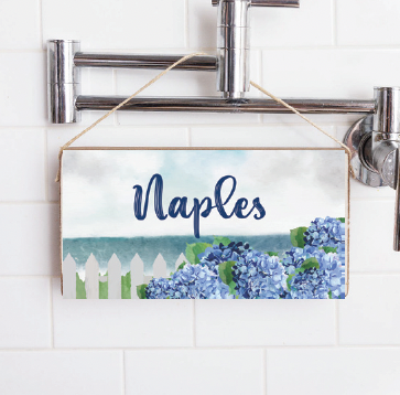 Personalized Hydrangea Dreams Twine Hanging Sign
