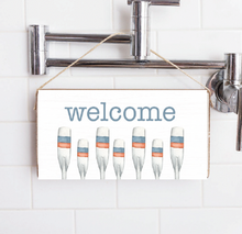 Load image into Gallery viewer, Welcome Oars Twine Hanging Sign
