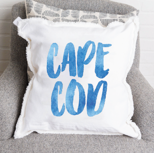 Watercolor Cape Cod Square Pillow