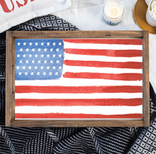 Load image into Gallery viewer, Watercolor Flag Wooden Serving Tray
