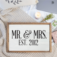 POS Personalized Mr. + Mrs. Wooden Serving Tray