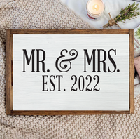 POS Personalized Mr. + Mrs. Wooden Serving Tray