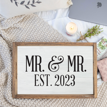 Load image into Gallery viewer, Personalized Mr. + Mr. Wooden Serving Tray
