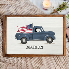 Load image into Gallery viewer, Personalized Flag Truck Wooden Serving Tray
