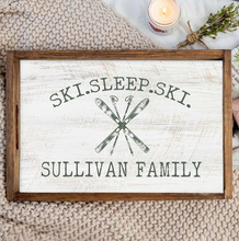 Load image into Gallery viewer, Personalized Ski Sleep Ski Wooden Serving Tray
