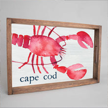 Load image into Gallery viewer, Personalized Watercolor Lobster Wooden Serving Tray
