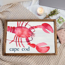 Load image into Gallery viewer, Personalized Watercolor Lobster Wooden Serving Tray
