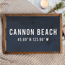 Load image into Gallery viewer, Personalized Your Word Coordinates Wooden Serving Tray
