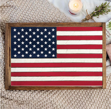 Load image into Gallery viewer, 50 Stars Flag Wooden Serving Tray
