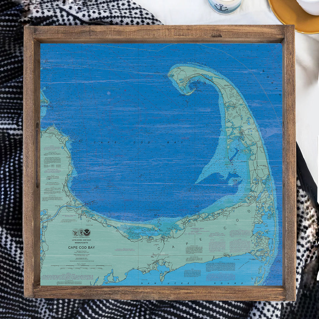 Cape Cod Chart Map Wooden Serving Tray