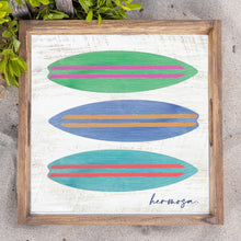 Load image into Gallery viewer, Personalized Stacked Surfboard Wooden Serving Tray
