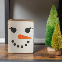 Load image into Gallery viewer, Snowlady Face Decorative Wooden Block
