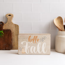 Load image into Gallery viewer, Hello Fall Decorative Wooden Block
