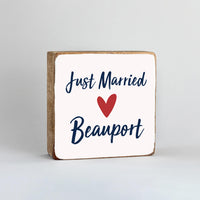 Personalized Just Married Decorative Wooden Block