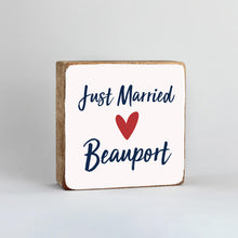 Load image into Gallery viewer, Personalized Just Married Decorative Wooden Block
